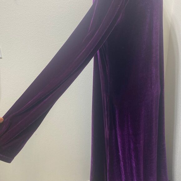 Soft Surroundings Santiago Stretch Purple Velvet Maxi Dress Size Tall XL - Picture 5 of 11
